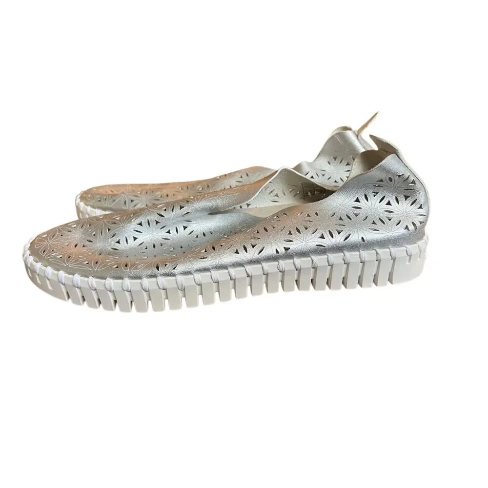 Ilse Jacobsen Anthropologie Tulip Perforated Leather Sneakers sz 40